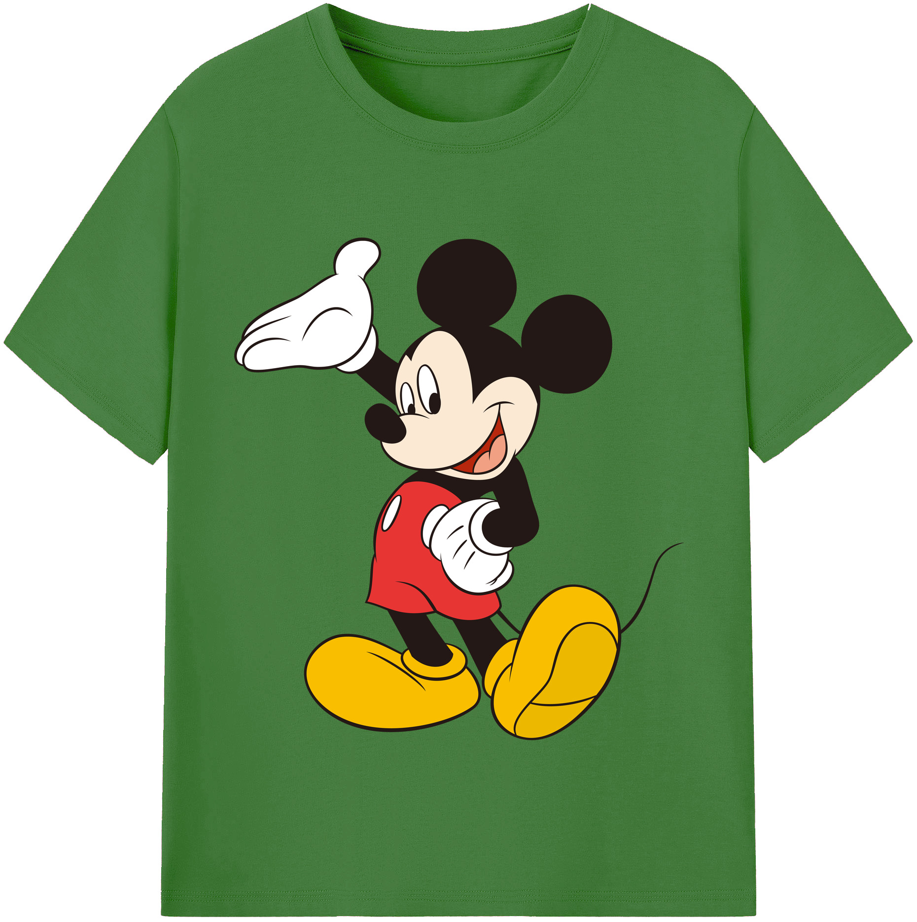 （画像用） ミッキーマウス Mickey Mouse レディースカジュアルプリントTシャツ（綿100％）